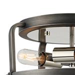 Bayport Pewter And Polished Nickel 3 Light Flush Fitting 349718 