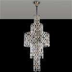 Hadrian Satin Nickel And Clear Glass 33 Light Tall Pendant 377866