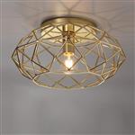 Honolulu Wide Polished Brass Flush Ceiling Light LT30154