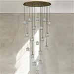 Joliet Antique Brass And Clear Glass 19 Light Cluster Pendant 353823 
