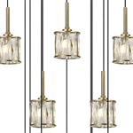 Joliet Antique Brass And Clear Glass 19 Light Cluster Pendant 353823 