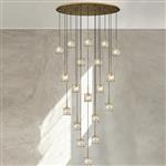 Joliet Antique Brass And Clear Glass 19 Light Cluster Pendant 353823 