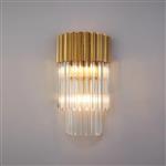 Kilgore 3 Light Brass And Clear Glass Rods Wall Light 376959
