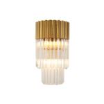 Kilgore 3 Light Brass And Clear Glass Rods Wall Light 376959