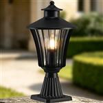 Laurie Satin Black IP54 Outdoor Post Lamp 369625