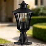 Laurie Satin Black IP54 Outdoor Post Lamp 369625