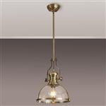 Antique Brass And Clear Glass