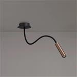 Yankton Black And Satin Copper LED Adjustable Arm Ceiling Fitting LT33173
