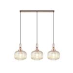 Yeadon 3 Light Copper And Ribbed Champagne Glass Bar Pendant LT32855