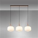 Copper With Ribbed Opal Glass Shades