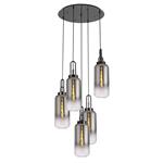 Yeadon Black Chrome And Smoked Glass Five Light Cluster Pendant 337513