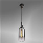 Yeadon Black Chrome With Smoked Cylinder Glass Single Pendant LT32610