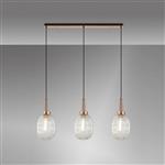 Copper With Ribbed Almond Clear Glass