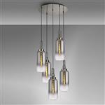 Polished Nickel With Smoked Faded Glass