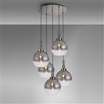 Polished Nickel And Smoked Faded Domed Glass