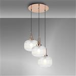 Copper With Large Clear Ribbed Glass