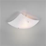 Elisa Small White Patterened Glass Semi-Flush Fitting 612200100