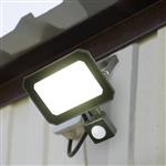 Funchal IP44 PIR 120mm Black Outdoor LED Floodlight R23349132