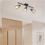 Jack Matt Black And Smoked Glass Triple Spotlight R86423032