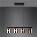Jason Four Light Black And Bronze Ceiling Bar Pendant R36304064