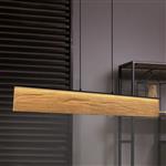 Kalea Matt Black and Wood LED Pendant 355510130