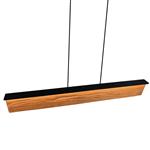 Kalea Matt Black and Wood LED Pendant 355510130
