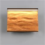 Kalea Small Matt Black and Wood LED Wall Light 255510130