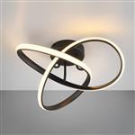 Meo Matt Black LED Semi-Flush Ceiling Fitting R62101132