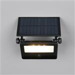 Moura IP54 Outdoor PIR 10-watt Solar Black Wall Light R22109132
