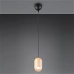 Nara Natural Wood And Matt Black Single Pendant Fitting R36311030