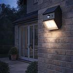 Talca IP65 LED Matt Black Solar Dusk to Dawn Motion Sensor Outdoor Light R25119632 