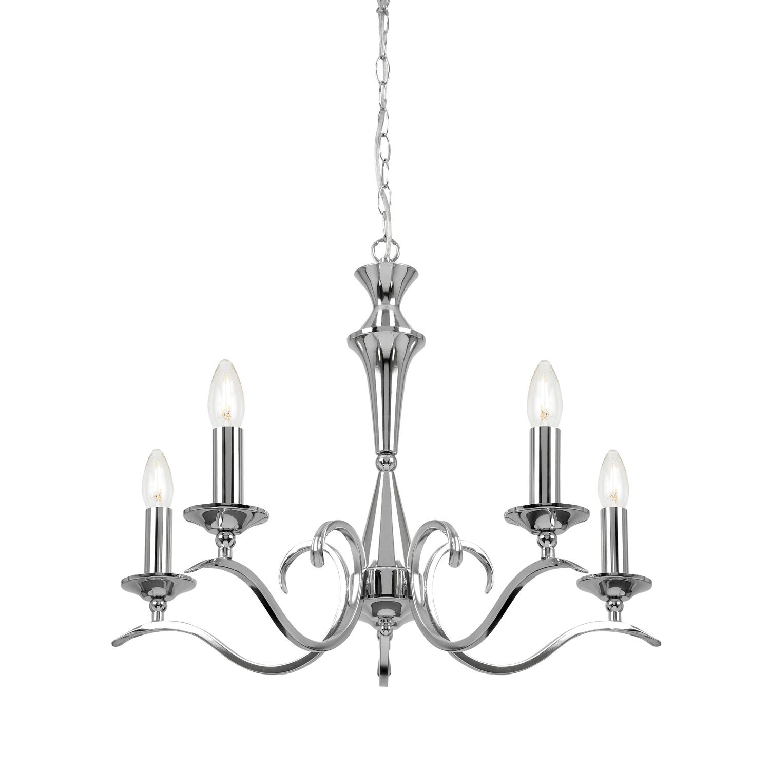 Kora 5 Arm Chrome Finish Ceiling Light KORA-5CH